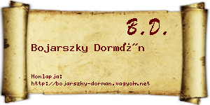 Bojarszky Dormán névjegykártya